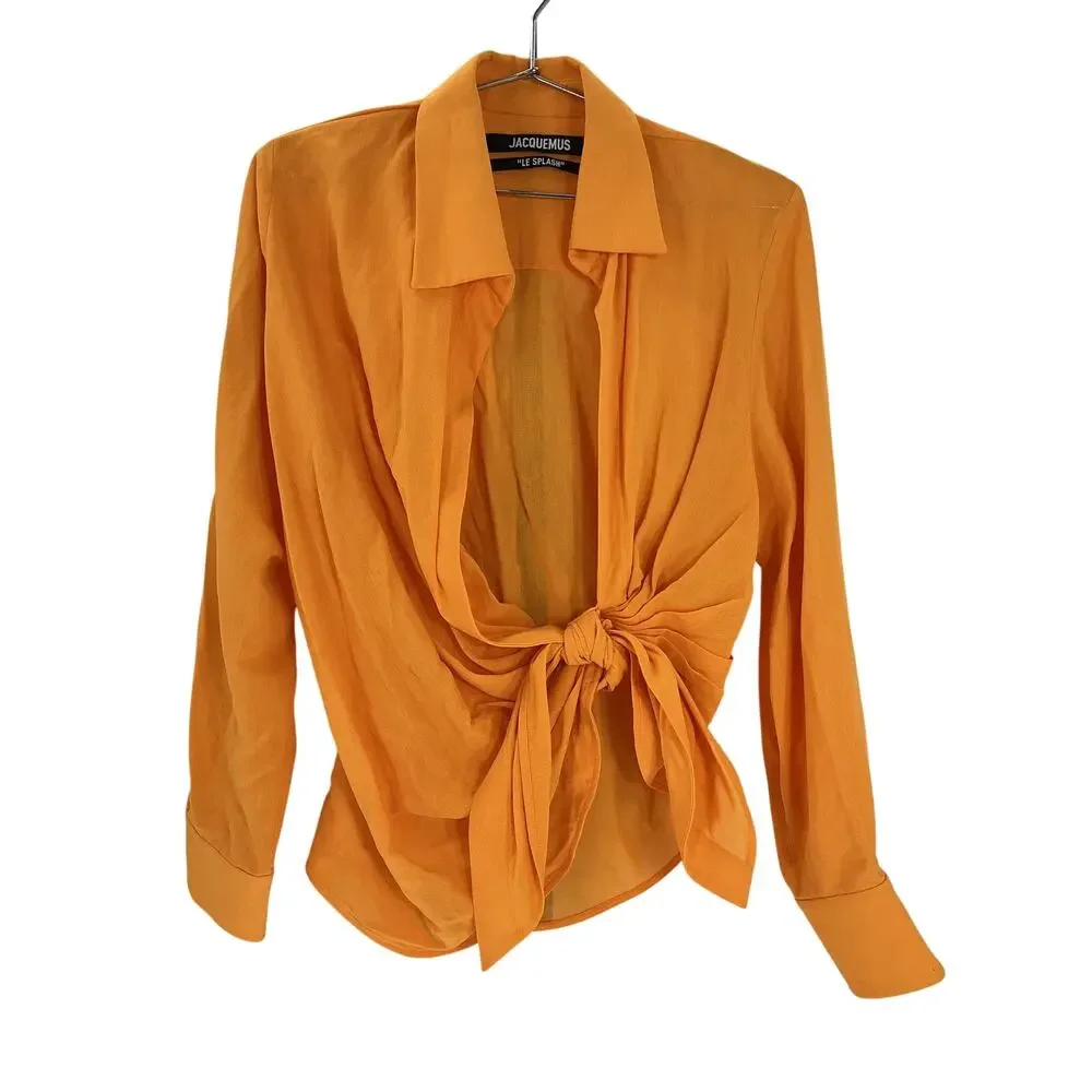 Jacquemus Knotted Orange Bahia Shirt Size 36 EU / 8 US - Picture 2 of 4